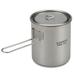 Lixada 750ml Camping Titanium Pot Cup with Detachable Handle Outdoor Tableware Picnic Cookware