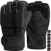 RDX MMA Boxing Gloves Grappling Sparring Pre-Curved Martial Arts Mitts Ventilated Palm Maya Hide Leather KARA Black Small