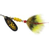 Mepps Black Fury Dressed Treble Inline Spinner 1/3-ounce Yellow Dot/Black Yellow Tail Multi-Colored