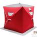 VEVORbrand 3 Person Ice Fishing Shelter Tent 300d Oxford Fabric Portable Ice Shelter Strong Waterproof Ice Fish Shelter for Outdoor Fishing(Red for 3 Person)