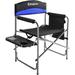 KingCamp Folding Camping Chair Heavy Duty Director Chair with Side Table and Side Pockets for Adult Blue