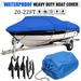 Heavy Duty Boat Cover Blue Waterproof for 11-13ft/ 14-16ft/ 17-19ft/ 20-22ft Fishing Speedboat with Carrying Bag
