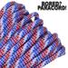 Bored Paracord Brand 550 lb Type III Paracord - Red White Blue Stripes 50 Feet