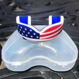 Oral Mart Youth Sports Mouth Guard for Children (USA Flag) - Football Boxing MMA Flag Football Karate - Youth Mouth Guard for Kids. Boys and Girls