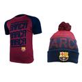 Icon Sports Men FC Barcelona Official Soccer Jersey and Beanie Combo 16 - Large