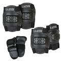 LAZER 3-in-1 Protective Pad Set in Mesh Bag (Black Medium)