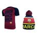 Icon Sports Men FC Barcelona Official Soccer Jersey and Beanie Combo 18 - Small