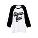 Clever Girl Unisex 3/4 Sleeves Baseball Raglan T-Shirt Tee White Black 2X-Large