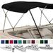 EliteShield 3 Bow Bimini Top Boat Cover Black 3 Bow 72 L 46 H 67 -72 W with Boot and Rear Poles