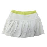 Boast Girl s Gathered Tennis Skirt Medium White/Sunny Lime