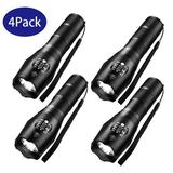 4 Pack Tactical Flashlight Torch Military Grade 5 Modes XML T6 3000 Lumens Tactical Led Waterproof Handheld Flashlight for Camping Biking Hiking Outdoor Home Emergency