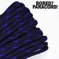 Bored Paracord Brand 550 lb Type III Paracord - Black with Acid Purple X 50 Feet