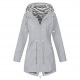 Kiapeise WomenÂ´s Waterproof Raincoat Long Sleeve Zipper Hooded Outdoor Wind Rain Forest Jacket Coat