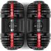 Bowflex SelectTech 552 - Two Adjustable Dumbbells Black Red Grey. Version 2 Medium