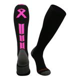 Triumph Pink Ribbon Awareness OTC Socks (Black/Neon Pink Small)