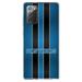 DistinctInk Clear Shockproof Hybrid Case for Samsung Galaxy Note 20 (6.7 Screen) - TPU Bumper Acrylic Back Tempered Glass Screen Protector - Blue Black Panthers - Football Team
