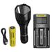 Combo: NITECORE New P30 Next Generation 21700 HUNTING Flashlight - 1000 Lumens - 1x 21700 USB-C Rechargeable Battery Included and UMS2 Intelligent Charger