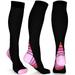 1 2 3 6-Pair Athletic Compression Socks for Men and Women Knee High - made for running athletics pregnancy and travel