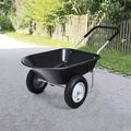 FRESCOLY 2 Tire Wheelbarrow Garden Cart Heavy-Duty Dolly Utility Cart-Green Plastic/Metal | 26 H x 57 W x 26 D in | Wayfair HT-ML-TL35154BK