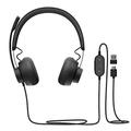 Logitech Zone 750 Kabelgebundenes On-Ear-Headset mit Noise-Cancelling-Mikrofon, USB-C und USB-A-Adapter, Plug-and-Play-Kompatibilität für alle Geräte - Graphit