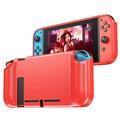 Nintendo Switch Lite Flip Cover Updated Fyoung Protective Accessories Nintendo Switch Lite Case TPU Protective Dockable Grip Carbon Fiber Material PS4/5-Red