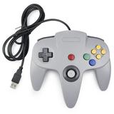 LUXMO N64 Classic USB Controller Retro N64 USB Wired PC Controller Joystick for Windows PC & Mac Retro Pie(Gray)