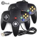 iNNEXT 2Pack Wired USB Controller for Retro N64 Emulator Gaming Classic Retro N64 Gamepad Joystick Compatible with Windows PC MAC Linux Raspberry Pi 3 Genesis Higan