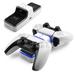 For PS5 Controller Charger - Dual Charging Station Dock with LED Indicator Light for PlayStation 5 Controllers Accessories (White)