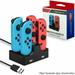 Charger Charging Station for Nintendo Switch Zmoon 4 in 1 Switch Joycon Controller Charger Charging Dock Stand with 2 Extra USB charging Port