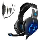 ODDGOD Gaming Headset PS4 Headset with Mic Surround Sound & LED Light Xbox One Headset Gaming headphones PC Headset with Noise Canceling for PS4 PC Mac Xbox One (Adapter Not Included)