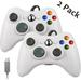 Miadore Controller for Xbox 360 Wired USB Controller Gamepad Joystick Compatible with PC/Xbox 360 & Slim/Windows7 8 10(2 Pack White)