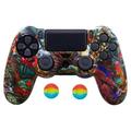 Topwoner For PS4 Slim Pro Controller Skin Grip Cover Case Protective Silicone Gamepad Housing Shell + 2 Joystick Cap