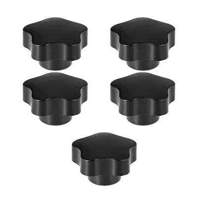 Star Knob Grip Handle M8 Diameter Insert Female Thread Set of 5 - Black
