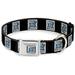 Ford Pet Collar Dog Collar Metal Seatbelt Buckle Built Ford Tough Logo Black White Blue Repeat 15 to 24 Inches 1.0 Inch Wide