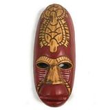 Fijian Tiki Mask 12 w/ Carved Turtles - Love | #mdr1900630