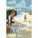 Marco Island Florida Woman on Beach (12x18 Wall Art Poster Room Decor)