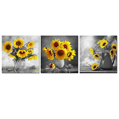 Sunflower Poster Canvas Wall Art Print Home Decor Flowers Pictures 3 Panels 