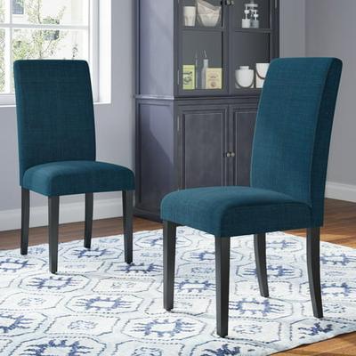Armless Accent Side Chairs Dining Room, Navy Blue Patterned Dining Chairs