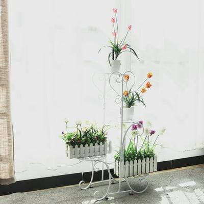 4 Tiers Metal Plant Flower Stand Display Rack Holder Home Office Garden Yard