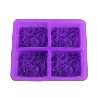 3.5 Oz Cavities 4-Cavity Ocean Wave Soap Mold/Silicone Sea Wave Cake Pan for Jelly Pudding Mousse Mould/DIY Handmade Nautical Cloud Swirls Pattern Soap Mold for Goat Milk Soap Base