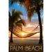 Palm Beach Florida Hammock and Sunset (16x24 Giclee Gallery Art Print Vivid Textured Wall Decor)