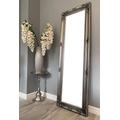 DOWNTON INTERIORS Tall Antique Silver Full Length Dressing Wall Mirror with Bevelled Glass - Overall Size: 142 cm x 47 cm