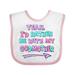 Inktastic Yeah I d Rather be with My Godmother in Pink Blue and Purple Boys or Girls Baby Bib