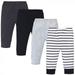 Touched by Nature Baby and Toddler Organic Cotton Pants 4pk Gray Black Stripe 6-9 Months