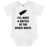 Bottle of House White Funny Babies Romper Boys or Girls Infant Baby Brisco Brands 6M