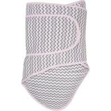 Miracle Blanket Baby Sleep Wearable Swaddle Wrap for Newborn Infant Boy or Girl 0-3 Months - Pink Chevron pattern with Pink Trim