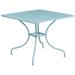 Flash Furniture Commercial Grade 35.5 Square Sky Blue Indoor-Outdoor Steel Patio Table with Umbrella Hole