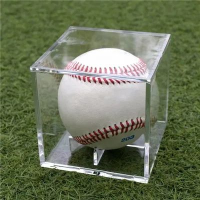 Présentoir de boîte de baseball en acrylique de qualité étui transparent pour balle de tennis de