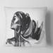 Designart 'Monochrome Portrait of African American Woman IV' Modern Printed Throw Pillow