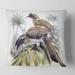 Designart 'Vintage Australian Birds XIV' Traditional Printed Throw Pillow